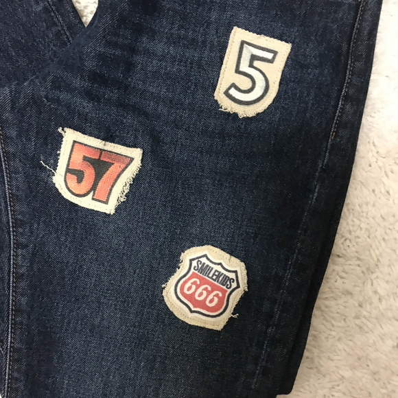 Raw edge finish legs vintage style patches - Picture 2 of 6